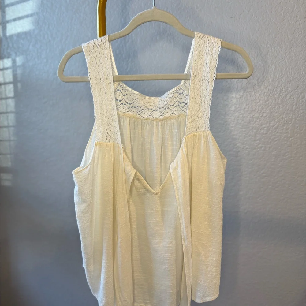 Madewell Elegant Ivory Crochet Women's Top - Picture 3 of 4